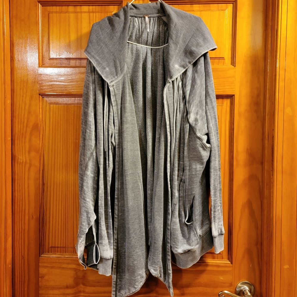 GENTLY Worn Free People Burn-Out Slouchy Jacket